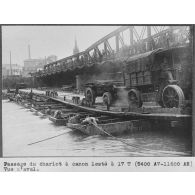 Passage du chariot à canon lesté à 17 tonnes (5400 AV - 11600 AR). Vue d'aval. [légende d'origine]