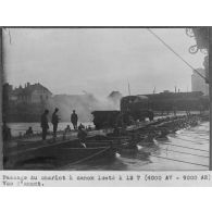 Passage du chariot à canon lesté à 13 tonnes (4000 AV - 9000 AR). Vue d'amont. [légende d'origine]