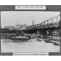 Pont normal avec portière. Ouverture d'une portière simple. [légende d'origine]