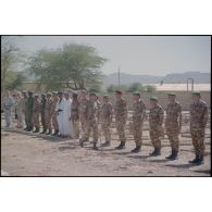 Cérémonie du 11 novembre 1993 au cimetière militaire français d'Atar. [légende d'origine]<br>
