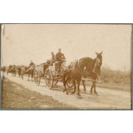 [Convoi sur une route, chevaux].