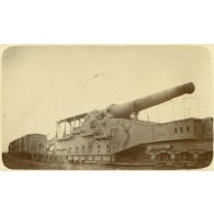 Artillerie lourde sur voie ferrée. [légende d'origine]
