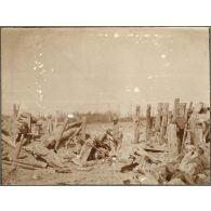 Résultat d'un tir de démolition boche à Cornillet. [légende d'origine]