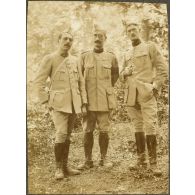 Les officiers de la 1ere batterie du 1er groupe du 110e AL. [légende d'origine]