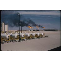 Sahara, puits de pétrole, Buldozer. [légende d'origine]