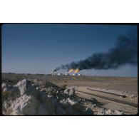 Sahara, puits de pétrole, Buldozer. [légende d'origine]