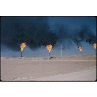 Sahara, puits de pétrole, Buldozer. [légende d'origine]