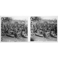 [Rassemblement de population dans un village tchadien].