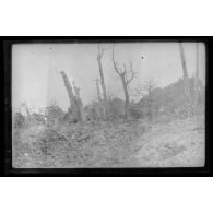 Septembre 1915. Maisnil les Ruitz après l'explosion. [légende d'origine]