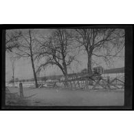 [Paysage avec barrière et arbres].