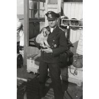 Peu après l'opération Taifun, sur le pont d'un Raumboot de la Kriegsmarine, en direction de Samos.