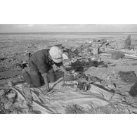 Les alvéoles sont recouvertes de bâches ou de filets de camouflage.