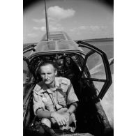 Portrait du radio-mitrailleur à bord du Messerschmitt Bf-110 de l'adjudant-chef (Oberfeldwebel) Richard Heller du Zerstörergeschwader 26 Horst Wessel (ZG.26).