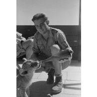 La mascotte baptisée "Whisky", un bébé lion.