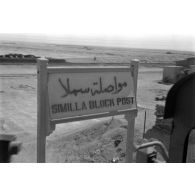 Panneau indicateur Similla Block post (photographié depuis le toit d'une locomotive Henschel).