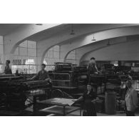 Les machines d'une imprimerie.