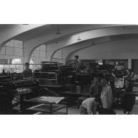 Les machines d'une imprimerie.