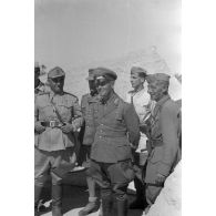 Accompagné d'officiers italiens, Rommel et Gause visitent l'oasis de Siwa.