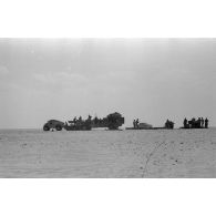 Mise en batterie d'une batterie de 4 canons de 8,8 cm Flak sur le front d'El Alamein.