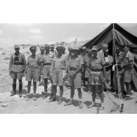 Officiers du Luftwaffe Flak-Regiment 135 lors de l'inspection du général (Generalleutnant) Johannes Josef Heinrich Burchard.