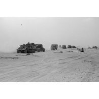 Une colonne de véhicules de la Flak, il peut s'agir du Luffwaffe Regiment 135 ou