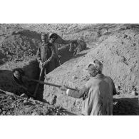 Dans la périphérie directe de Tunis, l'édification de tranchées défensives par la population tunisienne.