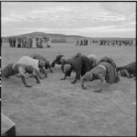 Entraînement physique et jeux pour les harkas de la région d'Oranie.