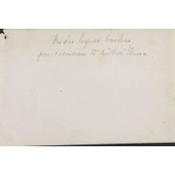 Vue des lignes boches par créneau de mitrailleuse. [légende d'origine]