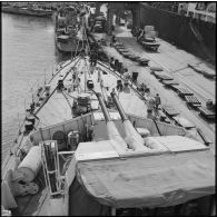 Le destroyer Ibrahim el Awal dans le port de Haïfa.