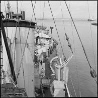 Le destroyer Ibrahim el Awal dans le port de Haïfa.