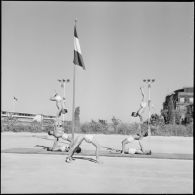 Stade Leclerc d'Alger. Démonstration de gymnastique.