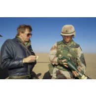 Exercice franco-américain d'héliportage d'une section de mortier de la 82e Airborne en ZDO (zone de déploiement opérationnel) Olive, par hélicoptères de transport Puma de l'ALAT (aviation légère de l'armée de terre).