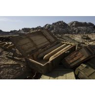 Obus découverts dans une cache de munitions dans la région de Tessalit, au Mali.