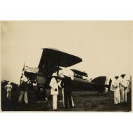 Escadre Vuillemin : 20 novembre 1933 -Ouakam - Potez 25. [légende d'origine]<br>