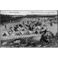 Guerre 1914 1916. 41. Bizerte. Le Camp Serbe. Une Compagnie au repos. [légende d'origine]