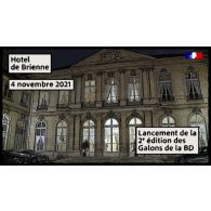 Remise des prix des Galons de la BD 2021 à l'Hôtel de Brienne.