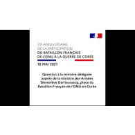 70e anniversaire de la participation du bataillon français de l'ONU à la guerre de Corée.
