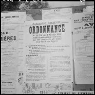 Affiche de l'ordonnance n°59-274 du 4 février 1959 relative au mariage contracté par les personnes de statut civil local, en Algérie.