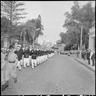Alger. Commémoration de l'anniversaire de l'appel du 18 Juin 1940. Détachement de marine.