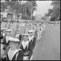 Alger. Commémoration de l'anniversaire de l'appel du 18 Juin 1940. Détachement de marine.