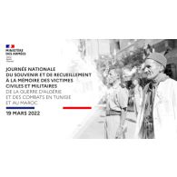 Journée nationale du souvenir et du recueillement à la mémoire des victimes civiles et militaires de la guerre d'Algérie et des combats en Tunisie et au Maroc.