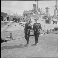 Arrivée du navire Le Sheffield. [Description en cours]