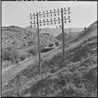 Menerville. La 4e compagnie du 587e bataillon du train (587e BT). Balayage.