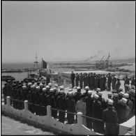 Cérémonie au centre de détente interarmées en présence du prince et de la princesse Napoléon. [Description en cours]