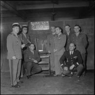 Alger. Service Auto au groupement de la gendarmerie. Fête de la Saint-Eloi. Les officiers de gendarmerie.