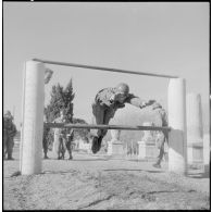 Cherchell. Formation des élèves officiers de réserve (EOR). Passage de la fenêtre au parcours du combattant.