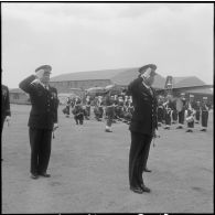 Maison Blanche. Cérémonie militaire à la base aérienne. Groupe Guyenne.