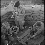 Vérification et préparation du mortier.