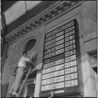 Mise à jour de l'affichage des trains sur le panneau central.