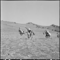 L'officier de la SAS (section administrative spécialisée) et l'étendard.
